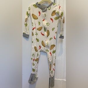 Burt’s Bees Baby Cozy Cream Footie with Fun Food Print